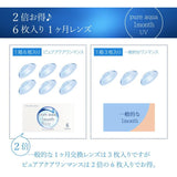 コンタクト ピュアアクア ワンマンス UV by ゼル 1箱6枚 ソフトコンタクトレンズ 1ケ月使い捨て Pure aqua 1month UV by ZERU.