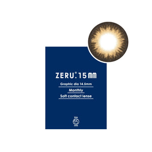 ZERU 15mmマンスリー No.5キャラメル 着色外径14.5mm 1箱1枚 1ヶ月交換 カラーコンタクトレンズ