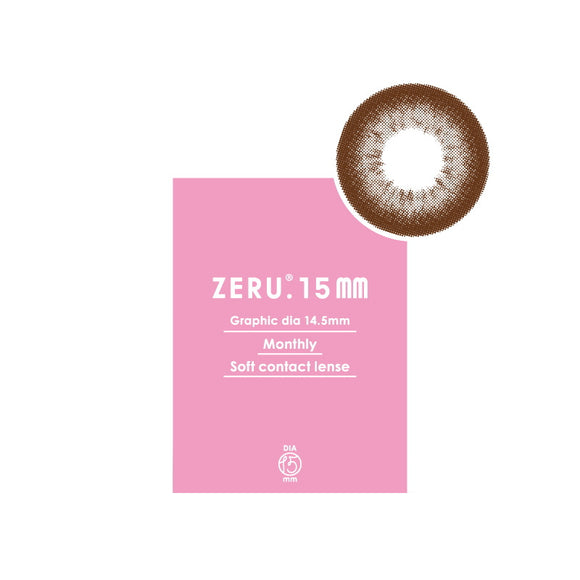 ZERU 15mmマンスリー No.2サークルブラウン 着色外径14.5mm 1箱1枚 1ヶ月交換 カラーコンタクトレンズ