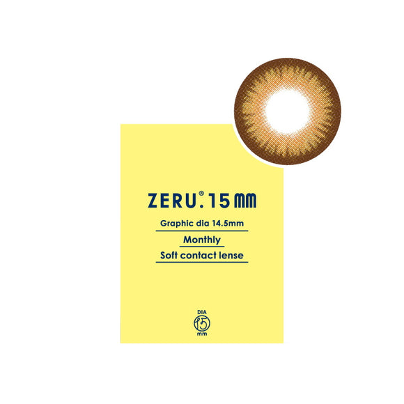 ZERU 15mmマンスリー No.3ハーフブラウン 着色外径14.5mm 1箱1枚 1ヶ月交換 カラーコンタクトレンズ