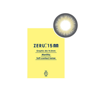 ZERU 15mmマンスリー No.4ハーフグレー 着色外径14.5mm 1箱1枚 1ヶ月交換 カラーコンタクトレンズ