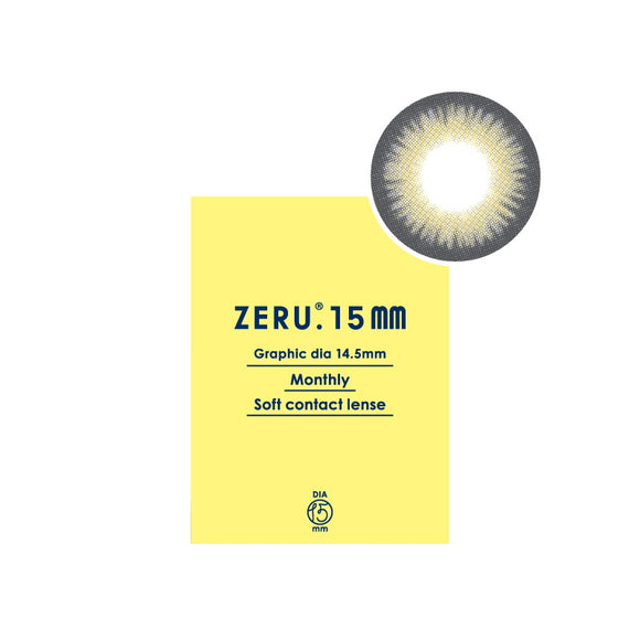 ZERU 15mmマンスリー No.4ハーフグレー 着色外径14.5mm 1箱1枚 1ヶ月交換 カラーコンタクトレンズ