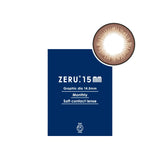 ZERU 15mmマンスリー No.6ナッツ 着色外径14.5mm 1箱1枚 1ヶ月交換 カラーコンタクトレン